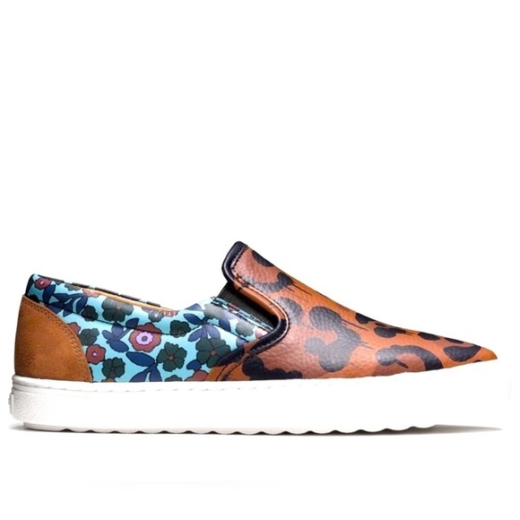 Coach Wild Beast Sneakers Nappa leather floral leopard print slip on 8.5 new nib - Picture 1 of 10